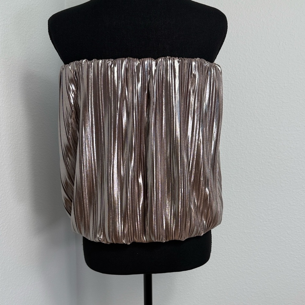 4SI3NNA Anthropologie Textured Shine Bubble Top - Picture 8 of 8